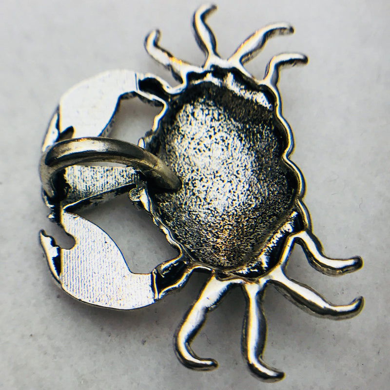 Crab Charm, Silver, 40x55mm