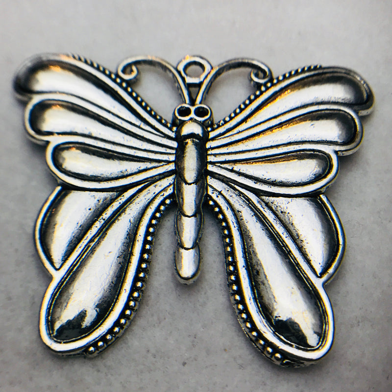 Butterfly Charm, Silver, 56x67mm