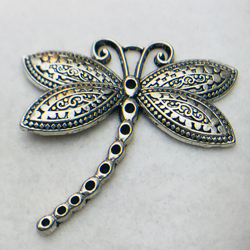 Butterfly Charm, Silver, 58x61mm