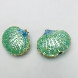 Cloisonne Shell Bead, Turquoise 20mm