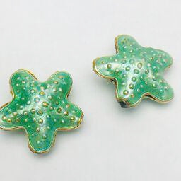 Cloisonne Starfish Bead, Turquoise 20mm