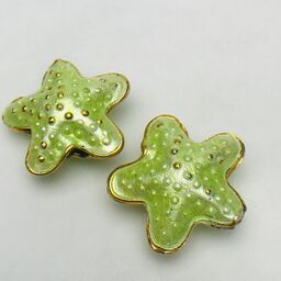 Cloisonne Starfish Bead, Light Green 20mm