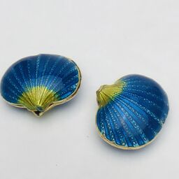 Cloisonne Shell Bead, Blue 20mm