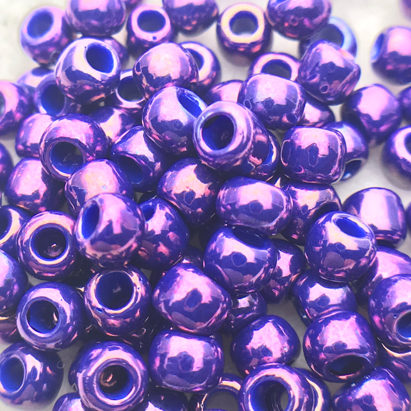 Grape Higher Metallic, 6/0 Toho Round, 8.5g, $3.28