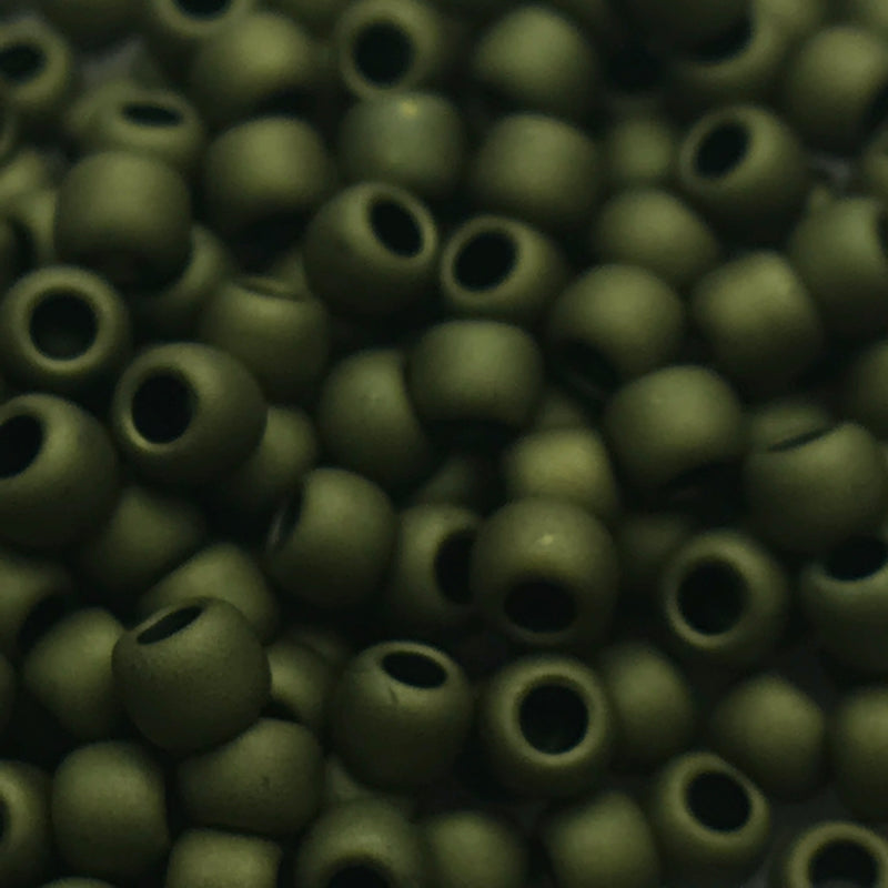 Olive Dark Matte, 8/0 Toho Round, 8.5 grams
