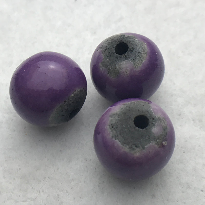 Round Ceramic Bead by Keith OConnor, Purple