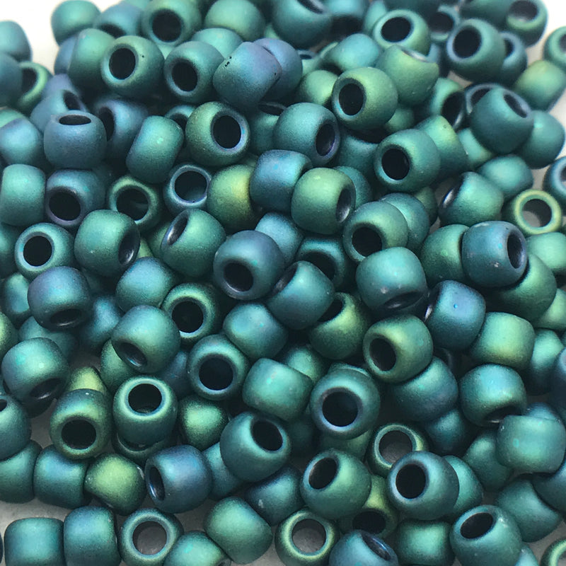 Teal Iris Matte,  8/0 Toho Round Seed Beads, 8.5 grams
