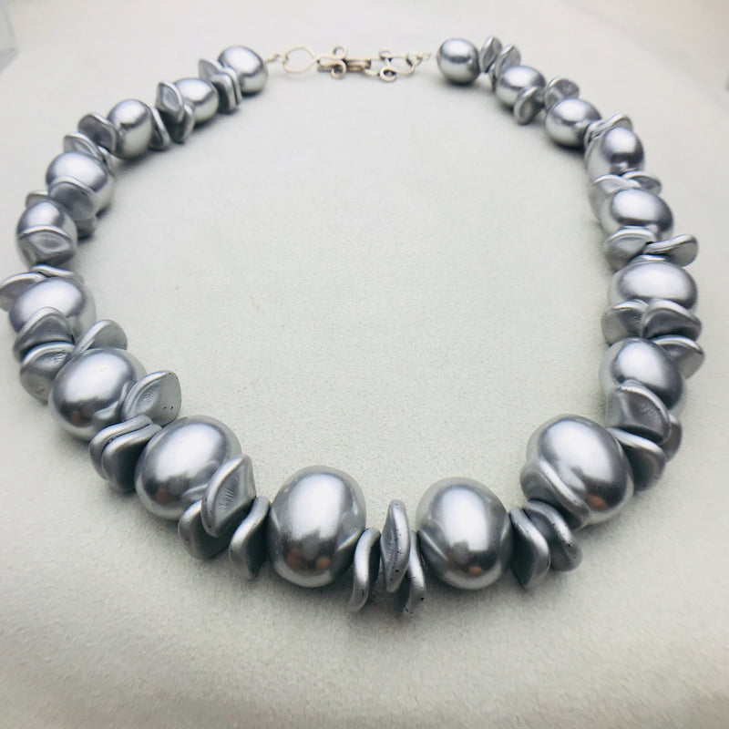 Chrome Mother of Pearl Necklace