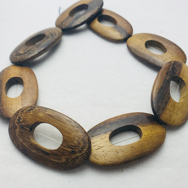 Robles Wood Beads, Ovals, 52mm