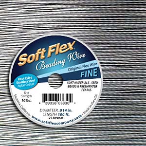 Satin Silver Soft Flex Beading Wire Fine 100 Feet