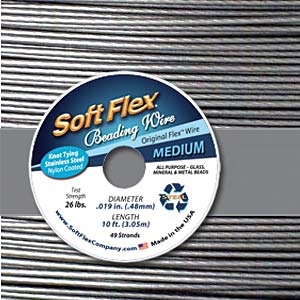 Satin Silver Soft Flex Beading Wire Medium 10 Feet