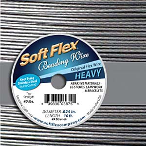 Satin Silver Soft Flex Beading Wire Heavy 10 Feet