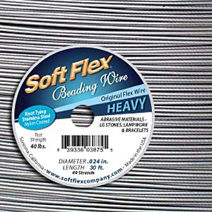 Satin Silver Soft Flex Beading Wire Heavy 30 Feet