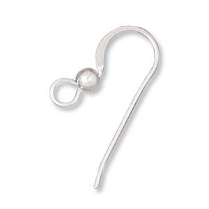 Flat Earwire 21mm Sterling Silver