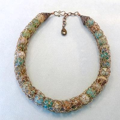 Knit and Agate Necklace