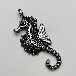 Large Seahorse Charm, Silver