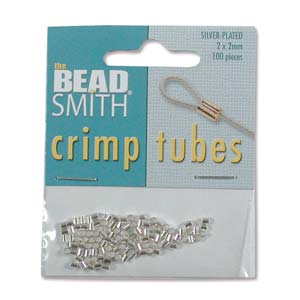 Silver Plate 2.5x2.5mm Crimp Tube 100 Pieces