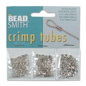 Crimp Tube Assortment Pack Silver Plate 475 Pieces