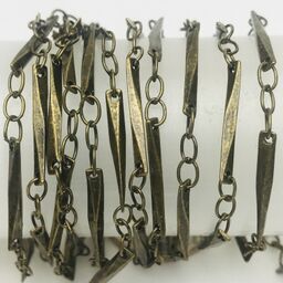 Antique Brass Twisted Bar Chain