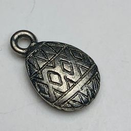 Easter Egg Charm, Silver