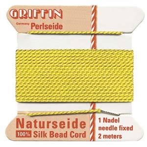 Griffin Silk Beading Cord for Knotting & Stringing, Yellow