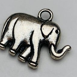 Elephant Charm, Silver