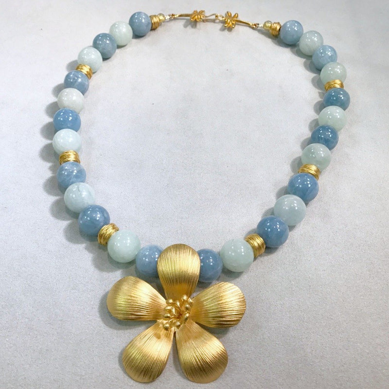 Aquamarine and Vermeil Necklace