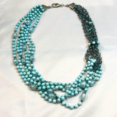 Banded Blue Necklace