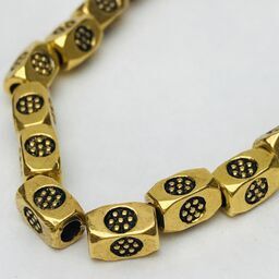 Gold Plate Retangular Stamped Metal Beads