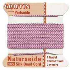 Griffin Silk Beading Cord for Knotting & Stringing, Dark Pink