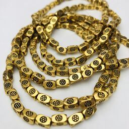 Gold Plate Retangular Stamped Metal Beads