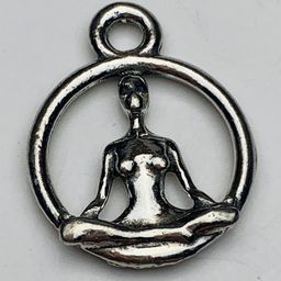 Meditation in a Ring Charm, Stainless Steel