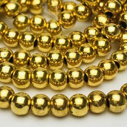 Gold Plate Round Metal Beads 6mm
