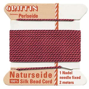 Griffin Silk Beading Cord for Knotting & Stringing, Garnet