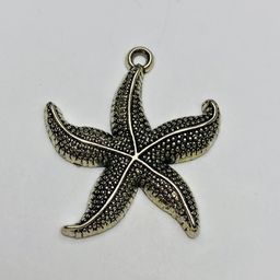 Large Curled Starfish Charm, Silver