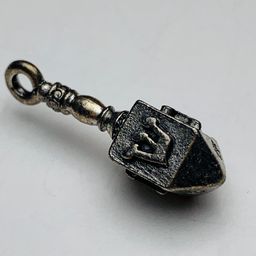 Chanukah Dreidel Charm, Silver