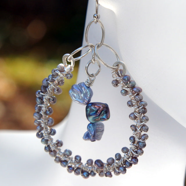 Beaded Hoop Earrings